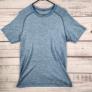 Lululemon Metal Vent Tech Shirt Mens Medium Blue Heathered Short Sleeve Gym